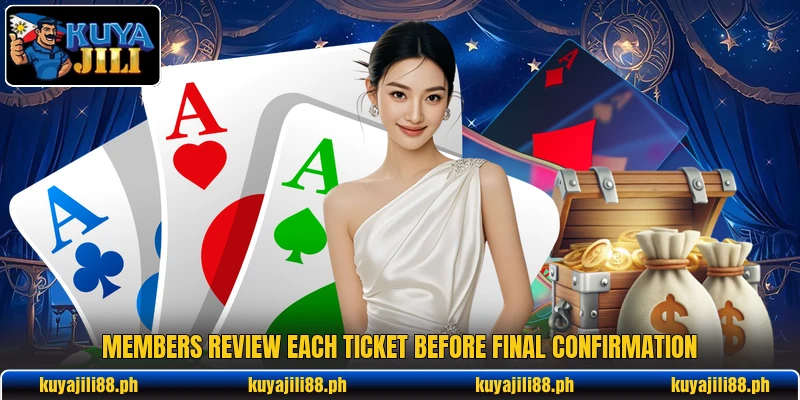 Members review each ticket before final confirmation Members review each ticket before final confirmation