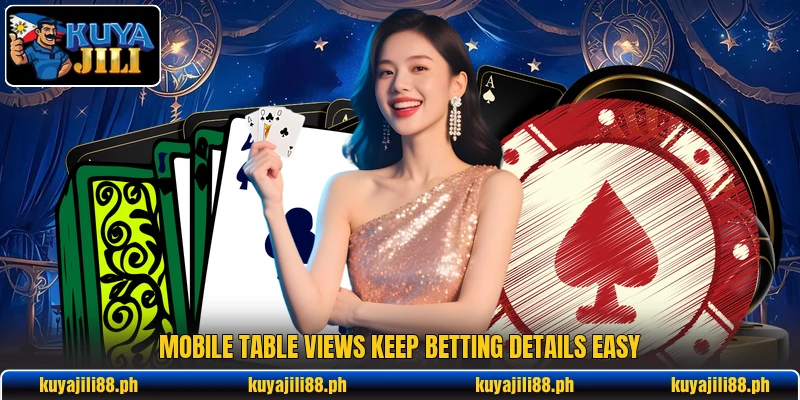 Mobile table views keep betting details easy Mobile table views keep betting details easy