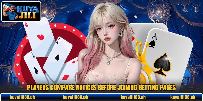 Players compare notices before joining betting pages Players compare notices before joining betting pages