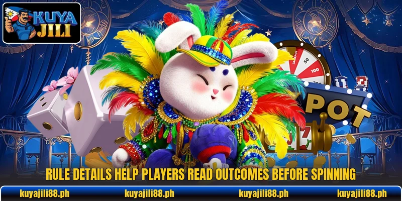 Rule details help players read outcomes before spinning Rule details help players read outcomes before spinning