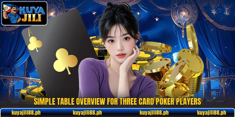 Simple table overview for three card poker players Simple table overview for three card poker players