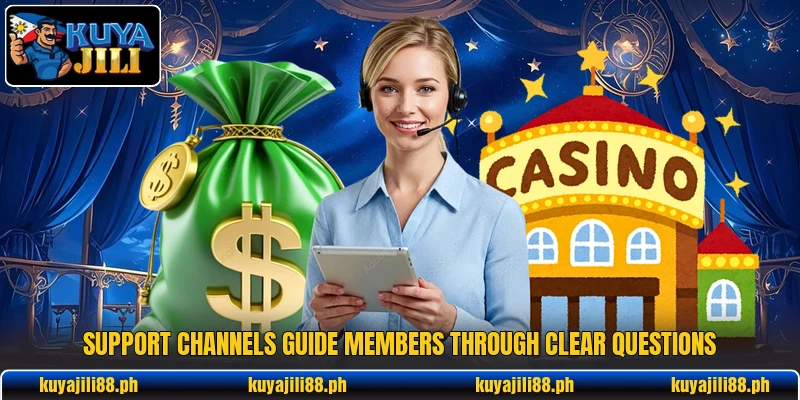 Support channels guide members through clear questions
